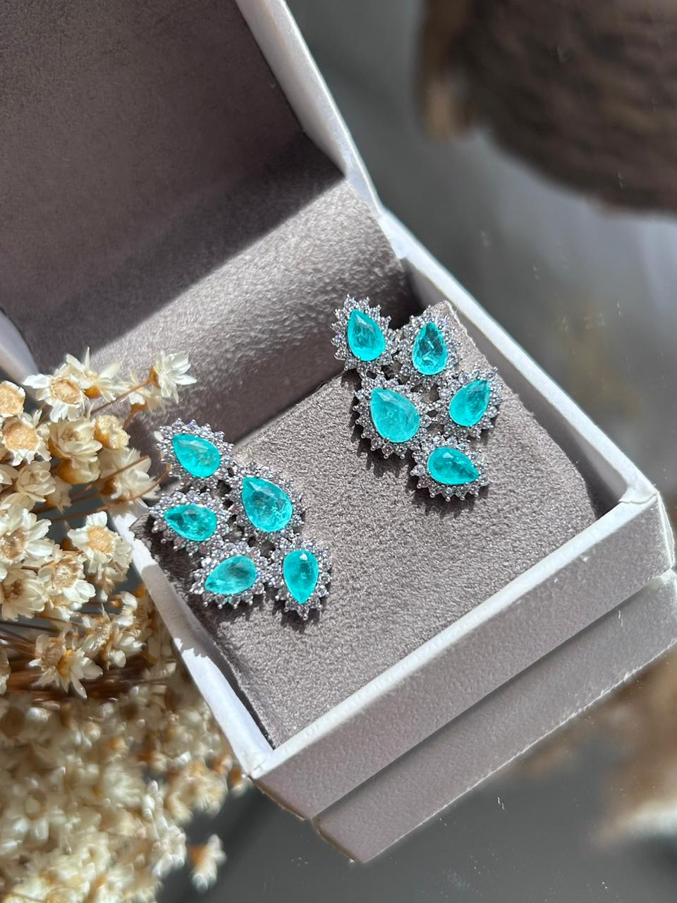 Brinco EarCuff Gotas Turmalina