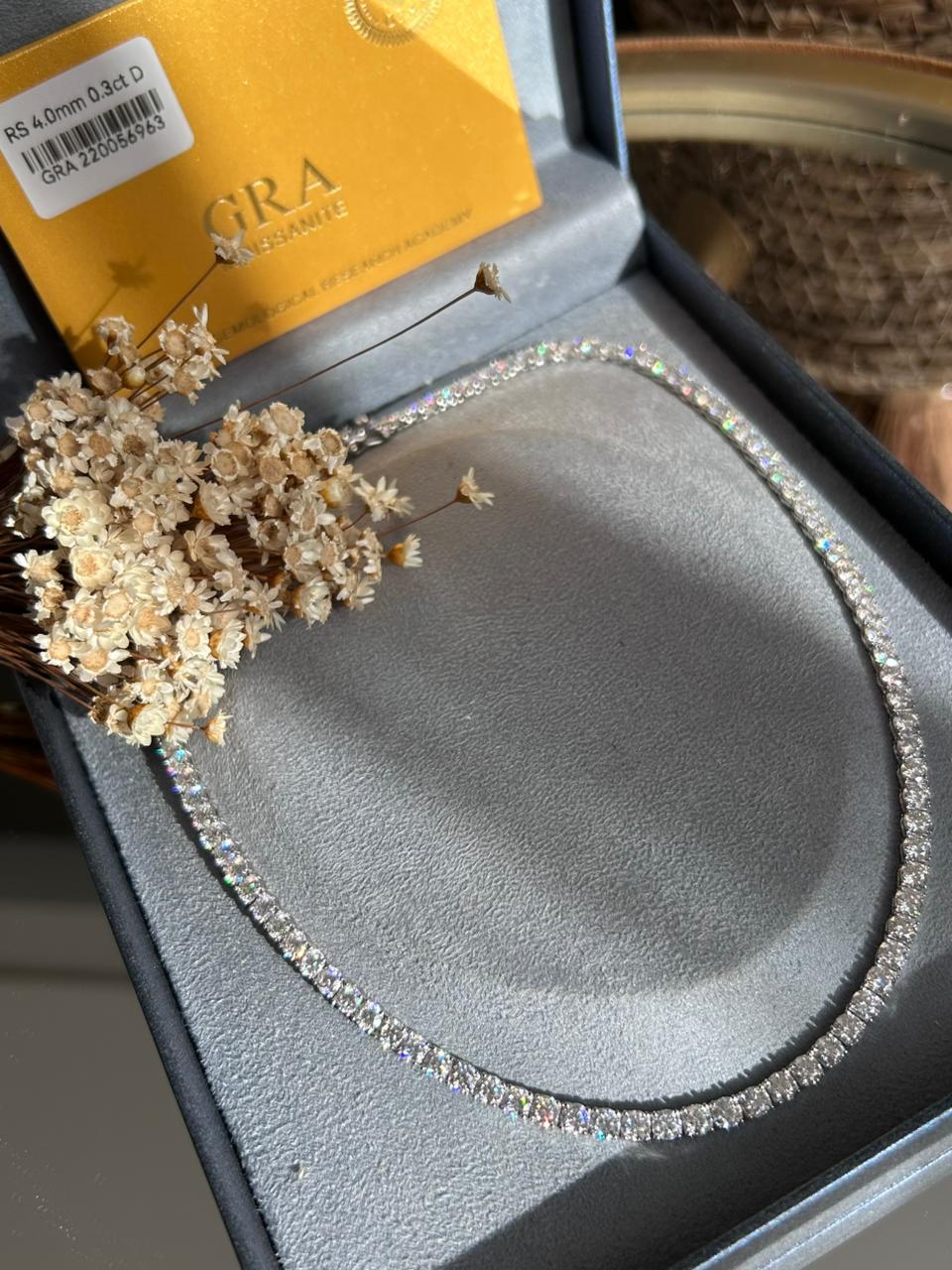 Colar Riviera Moissanite 4.0 mm 0,3CT 43cm (30 pontos)