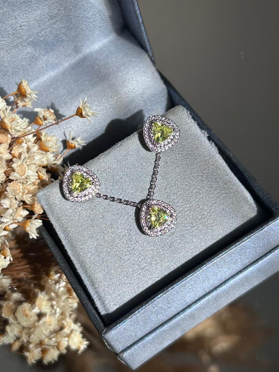 Conjunto Brinco e Colar Apple Green