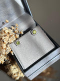 Brinco Solitário Base Cravada Apple Green