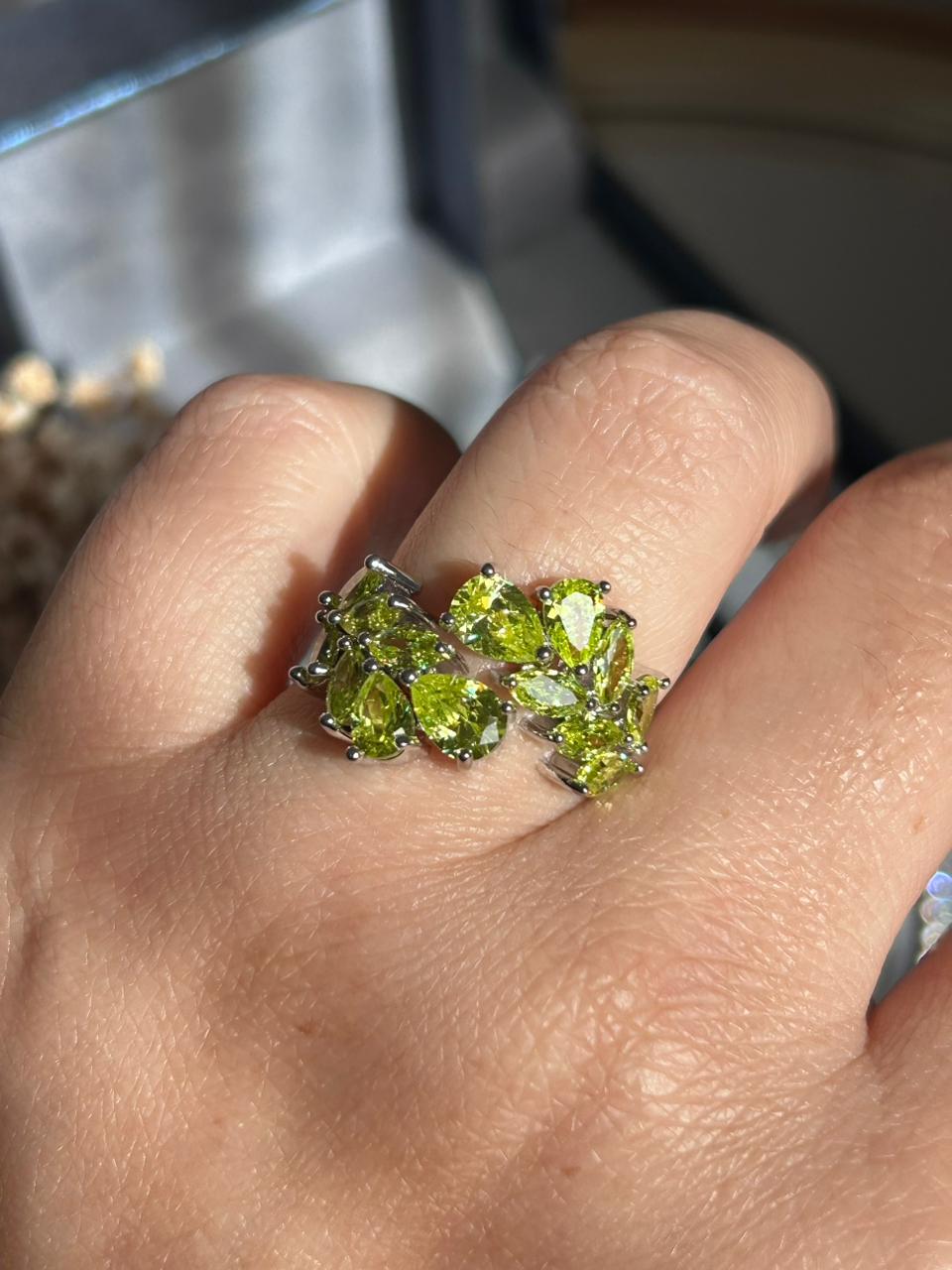 Anel Gotas Apple Green Ajustável