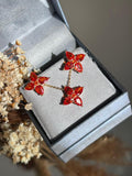 Conjunto Brinco e Colar Tangerina/Aperol
