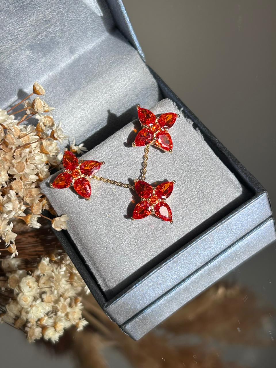 Conjunto Brinco e Colar Tangerina/Aperol