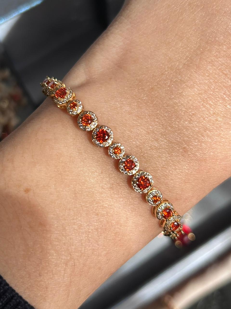 Pulseria Riviera Pedras Redondas Tangerina/Aperol