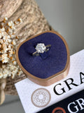Anel Solitário Moissanite 9mm Ajustável