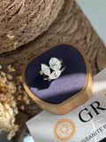 Anel 3 Pedras Moissanite