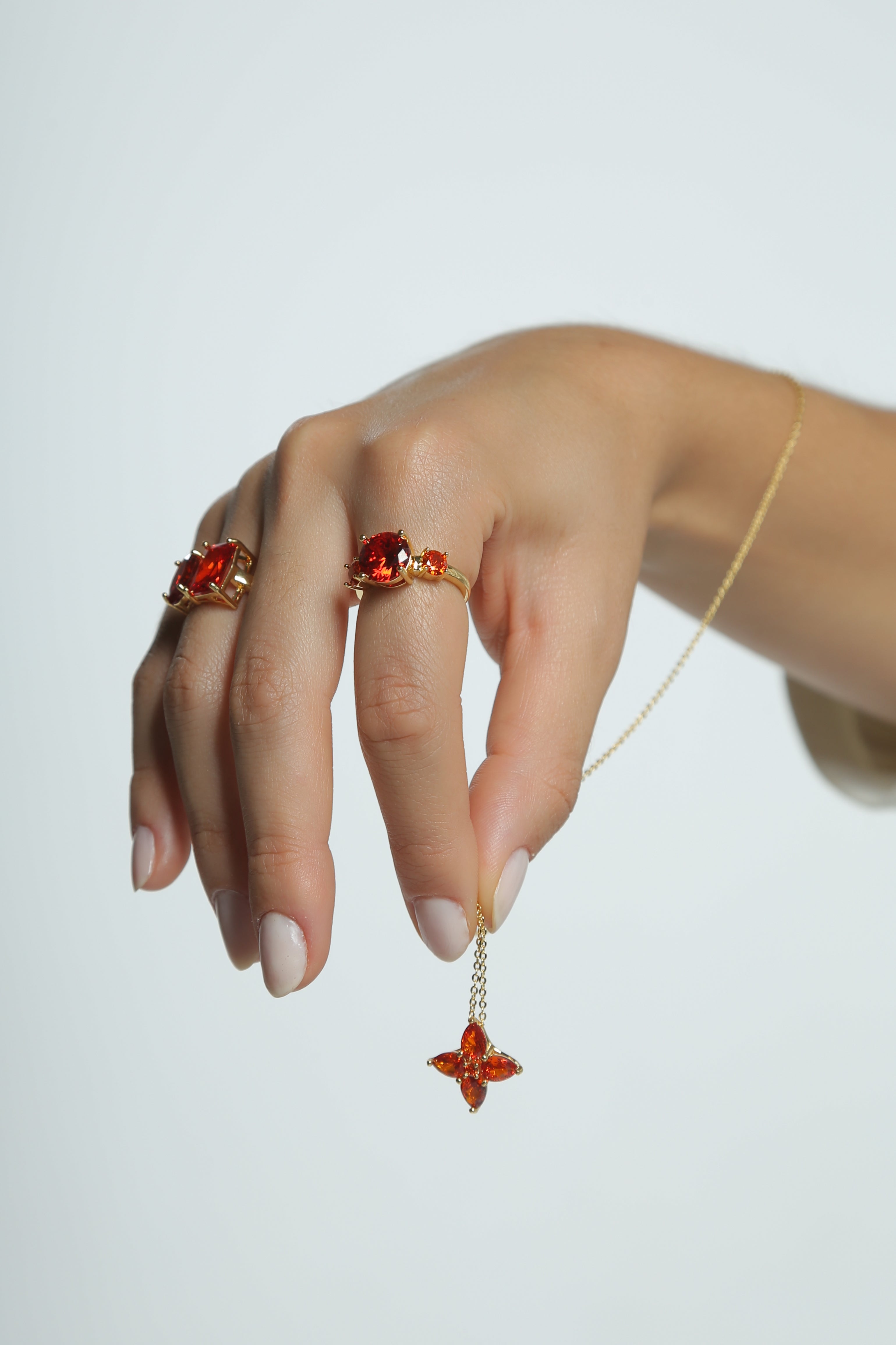 Conjunto Brinco e Colar Tangerina/Aperol
