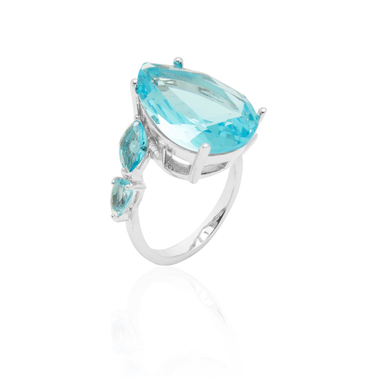 Anel Maxi Gota com Detalhes Água Marinha/Azul