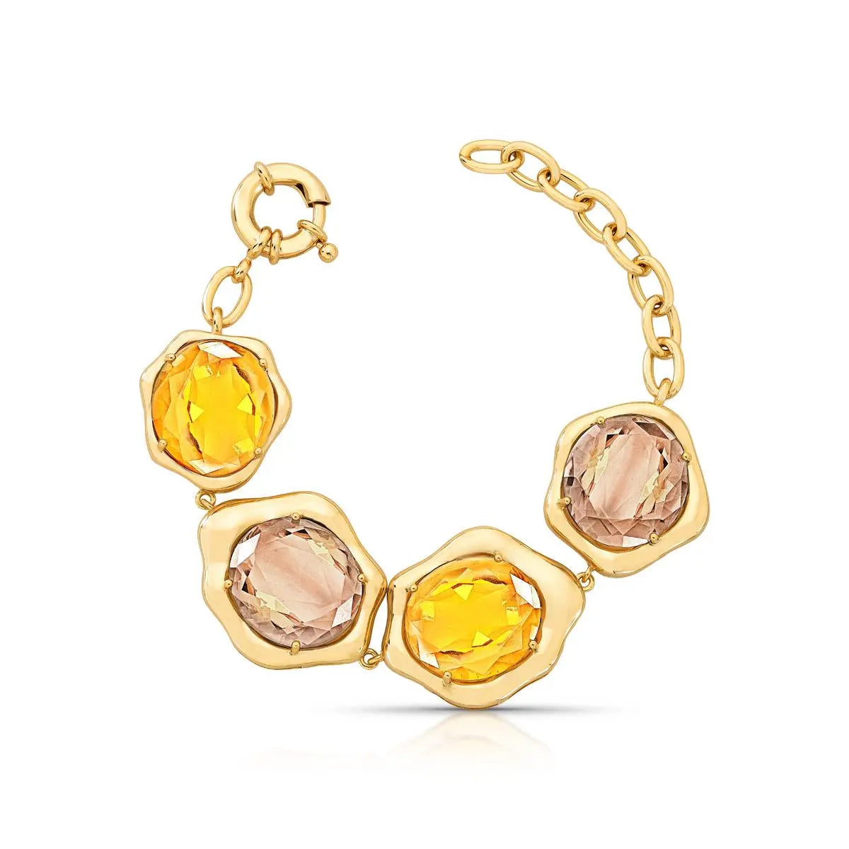 PULSEIRA CRISTAIS OVAIS AMARELOS