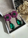 Brinco Rose Pink e Gota Verde