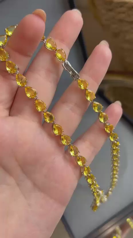 Colar Riviera Gotas Fancy Yellow