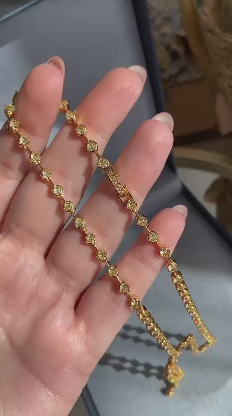 Colar Gravata Riviera Fancy Yellow Dourada