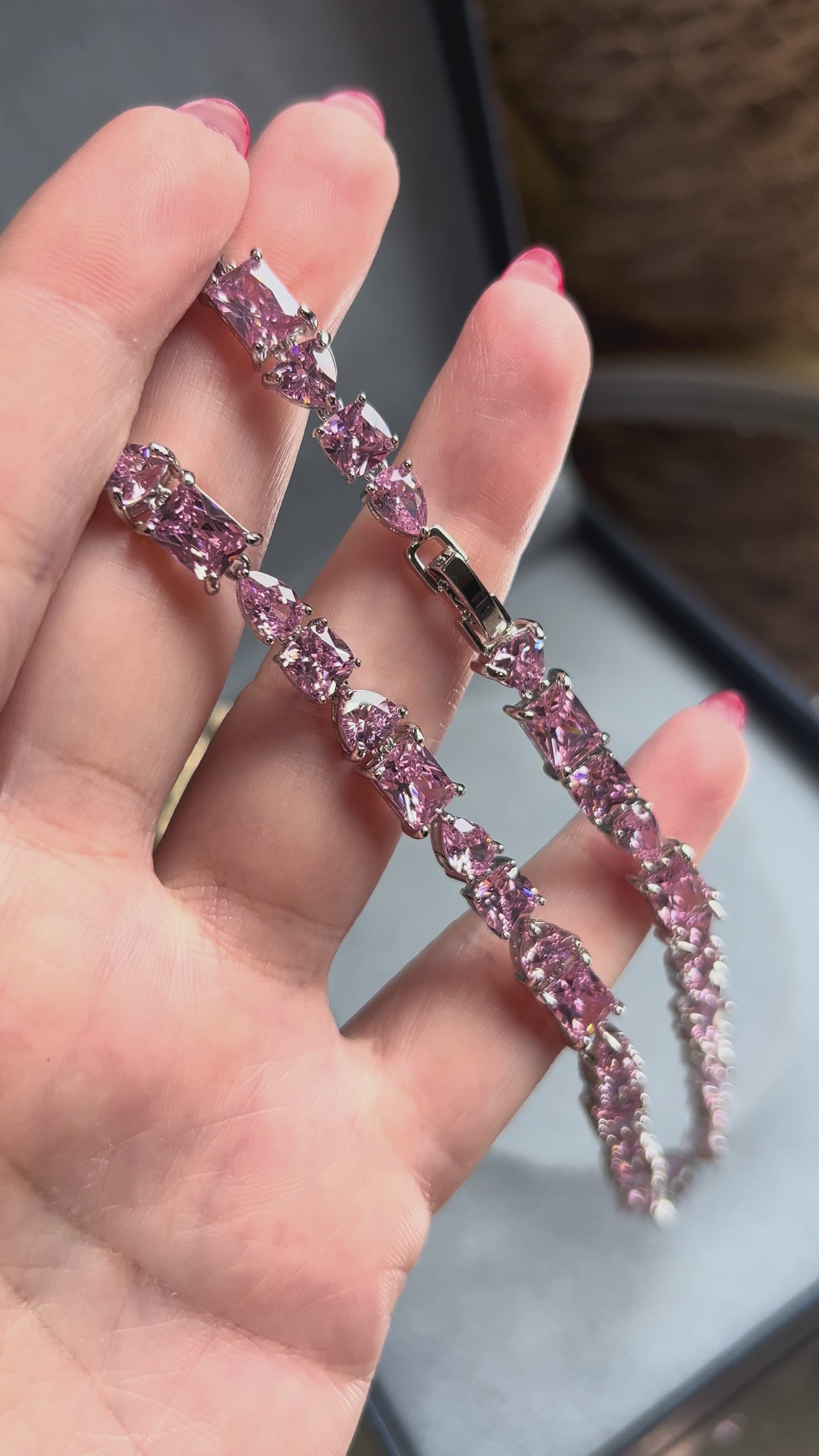 Colar Riviera Cassia Kunzita Rosa