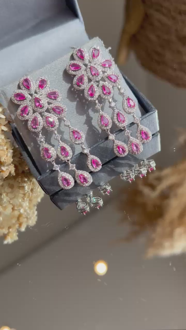 Brinco Elisa Safira Rosa/Pink