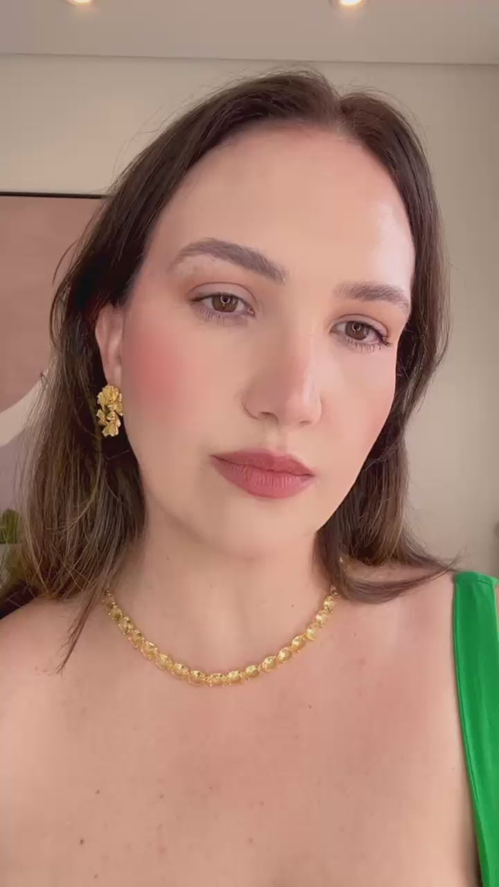 Conjunto de Brinco e Pingente Fancy Yellow