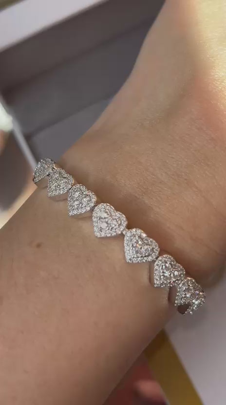 Pulseira Riviera Moissanite Coração