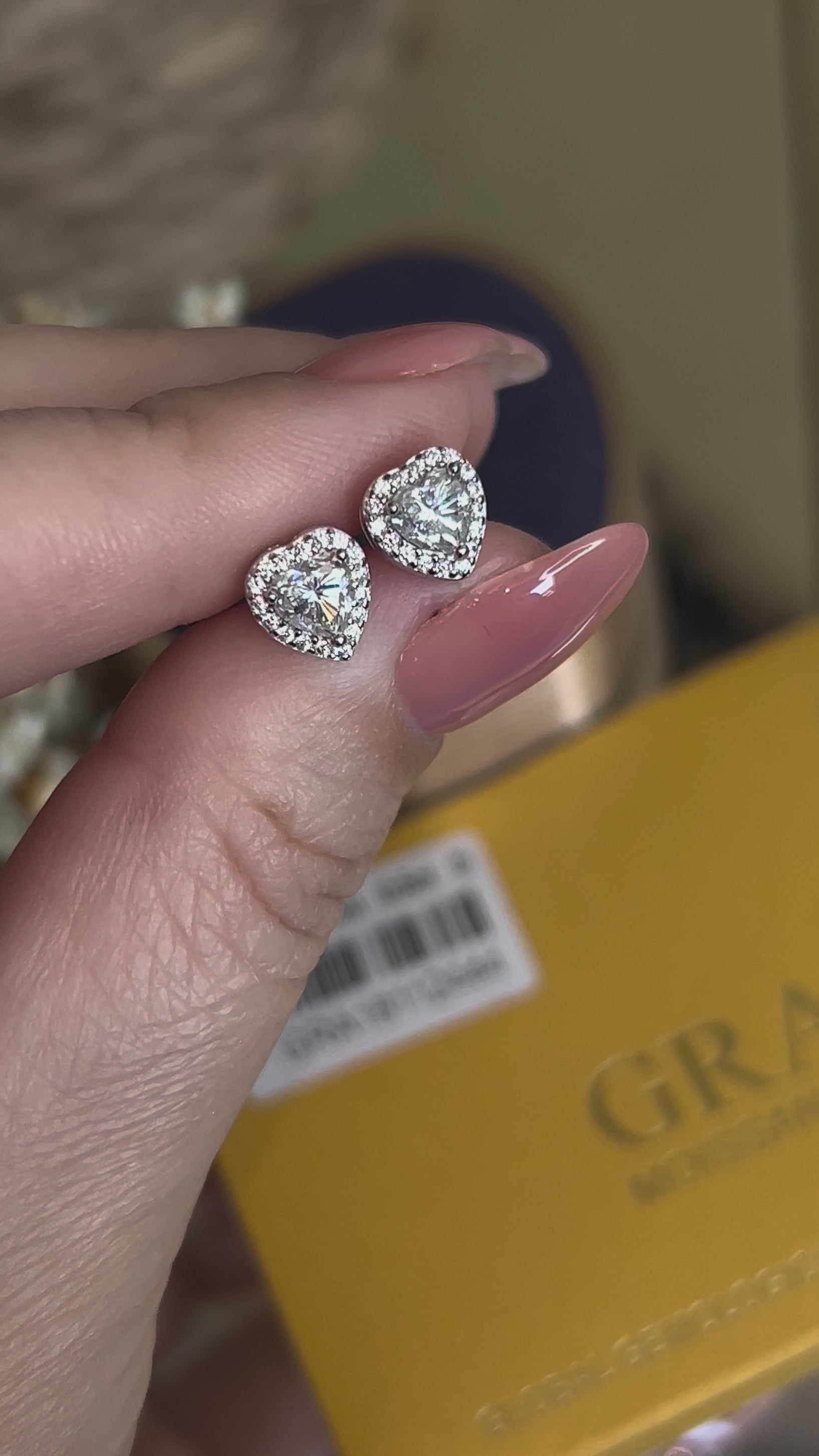 Brinco Coração Moissanite 0,5ct