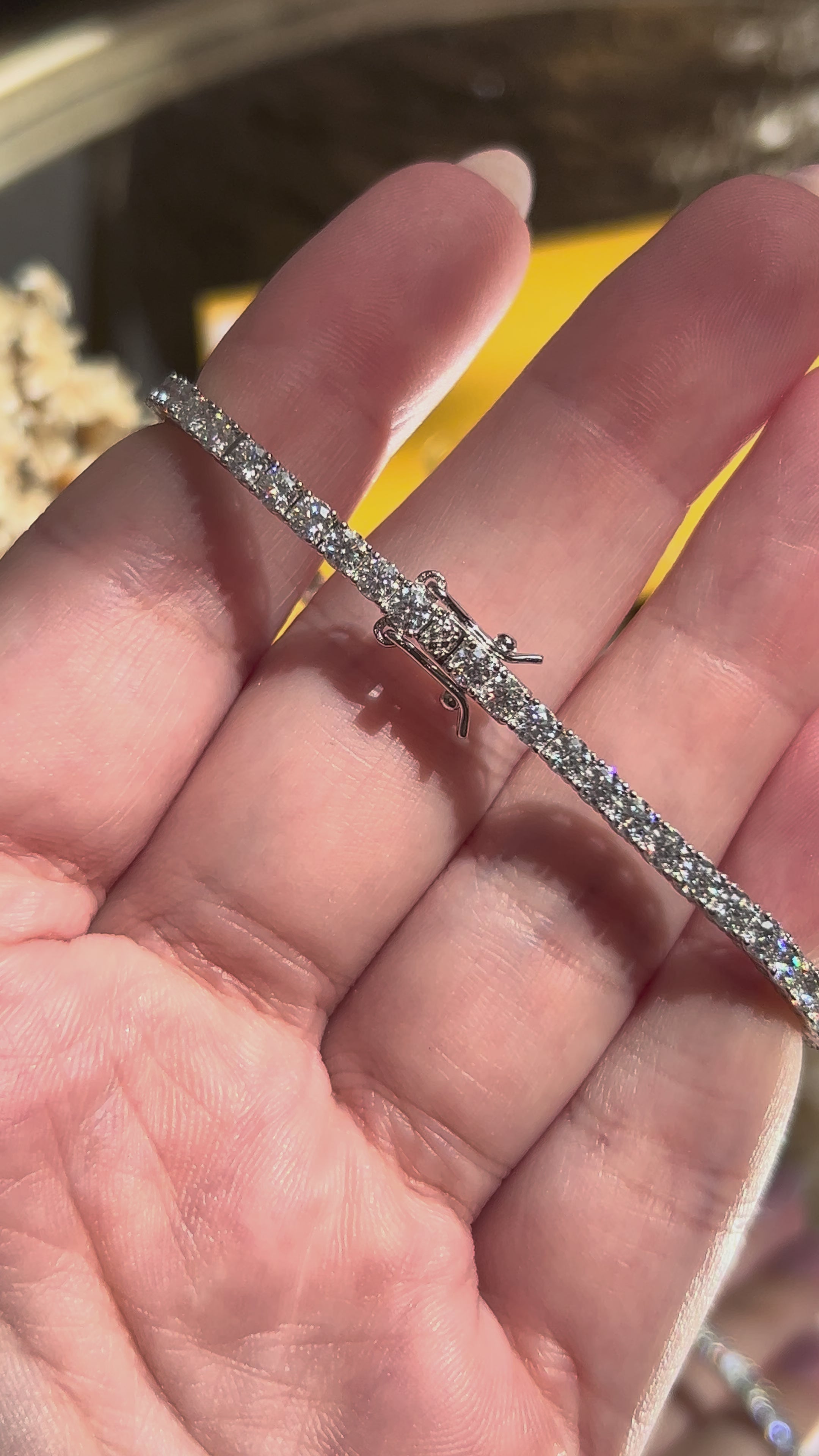 Pulseira Riviera Moissanite 3.0 mm 0,1CT 17,5cm (10 pontos)