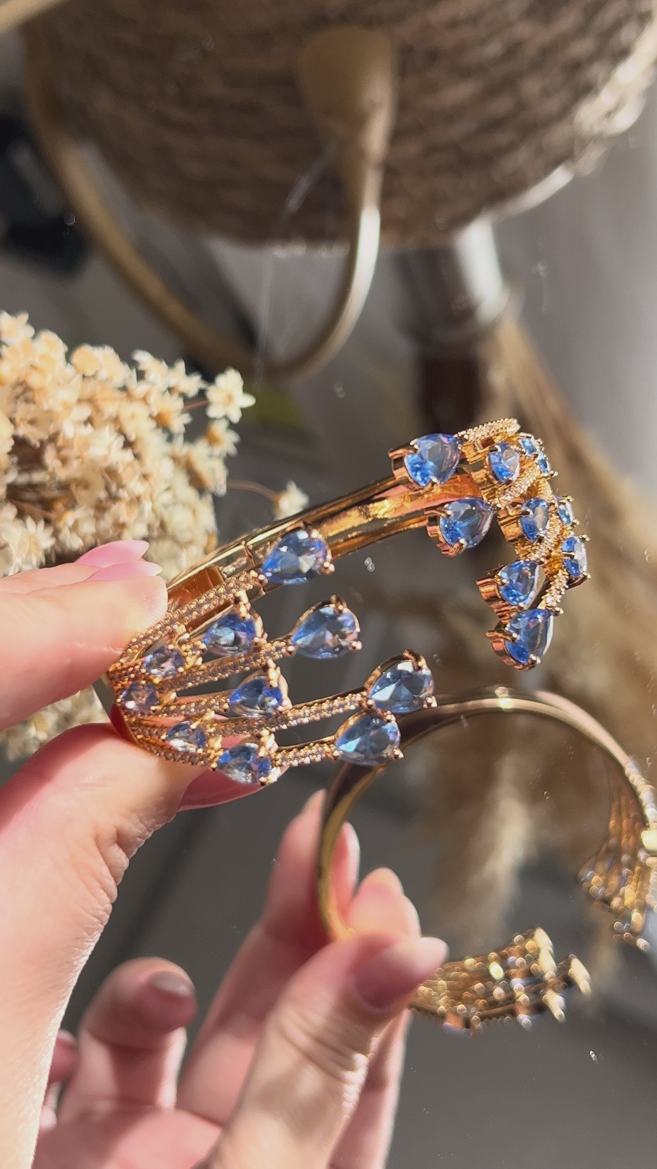 Bracelete Érica Tanzanita Dourado