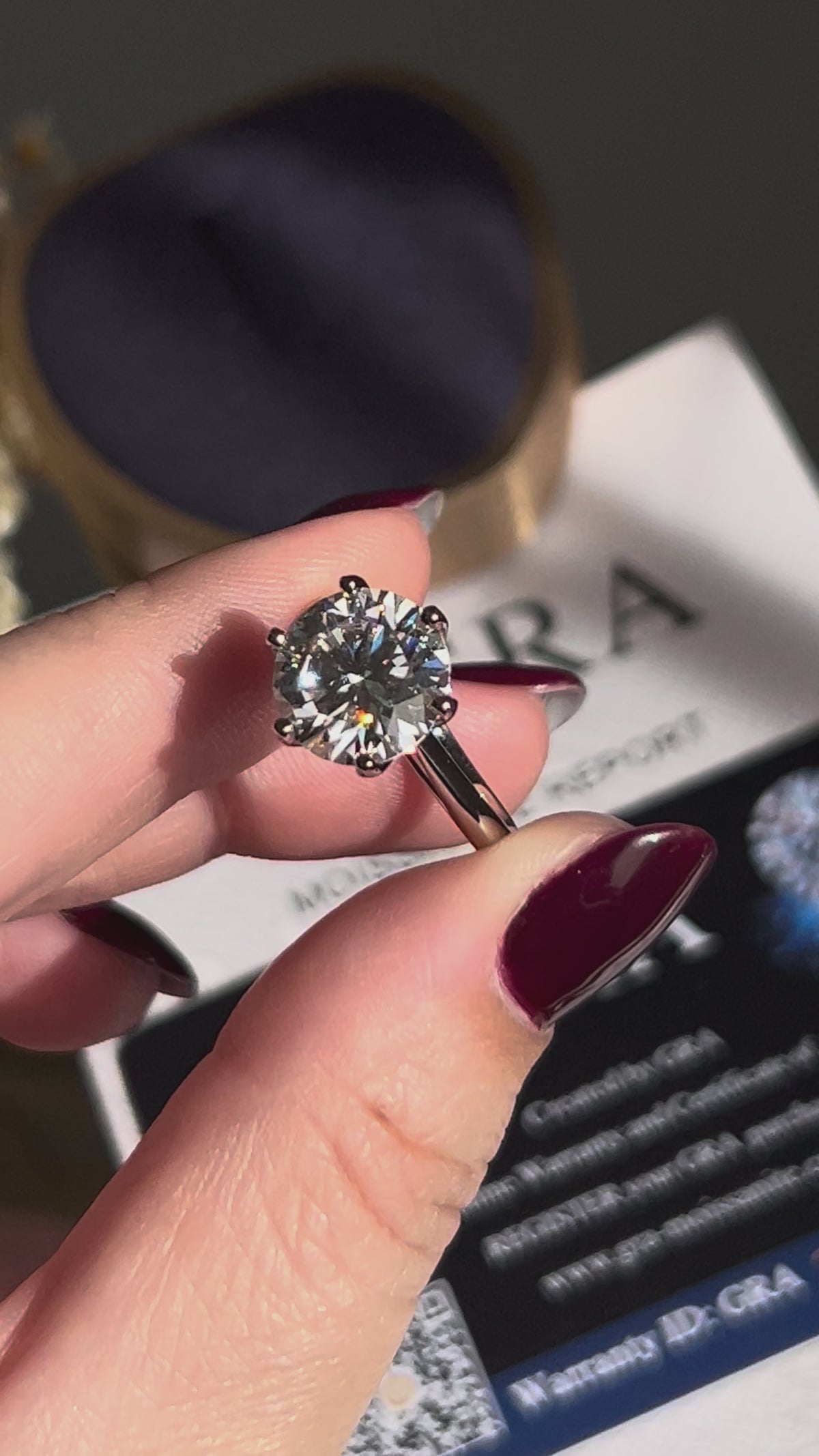 Anel Solitário Moissanite 11mm e 5ct