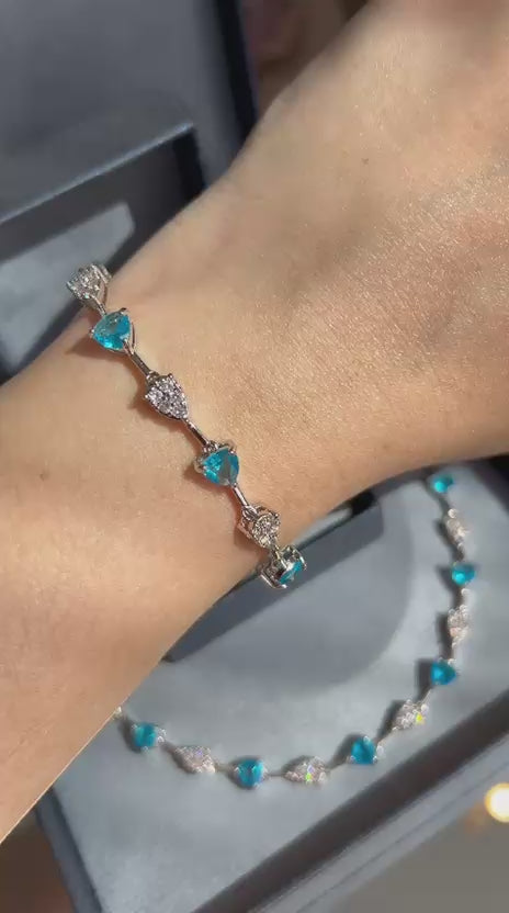 Brinco Raios Água Marinha