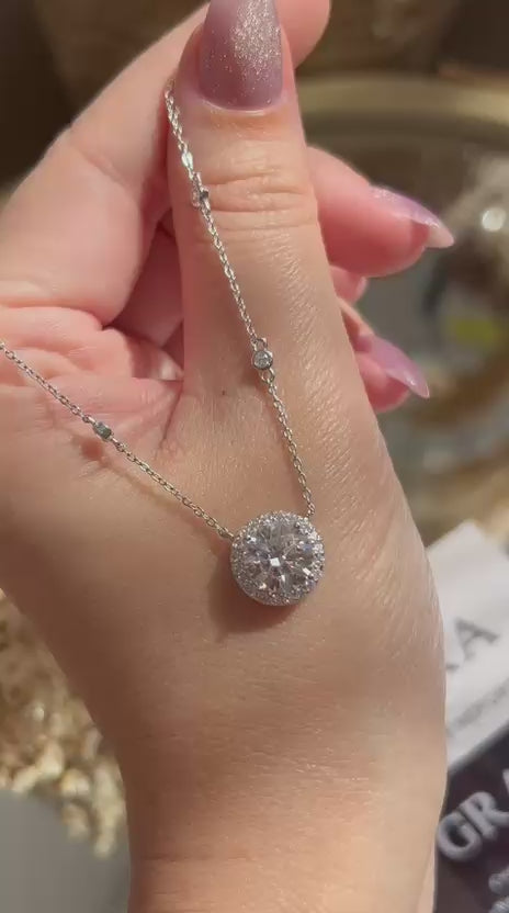 Colar Solitário 9mm 3.00ct Moissanite