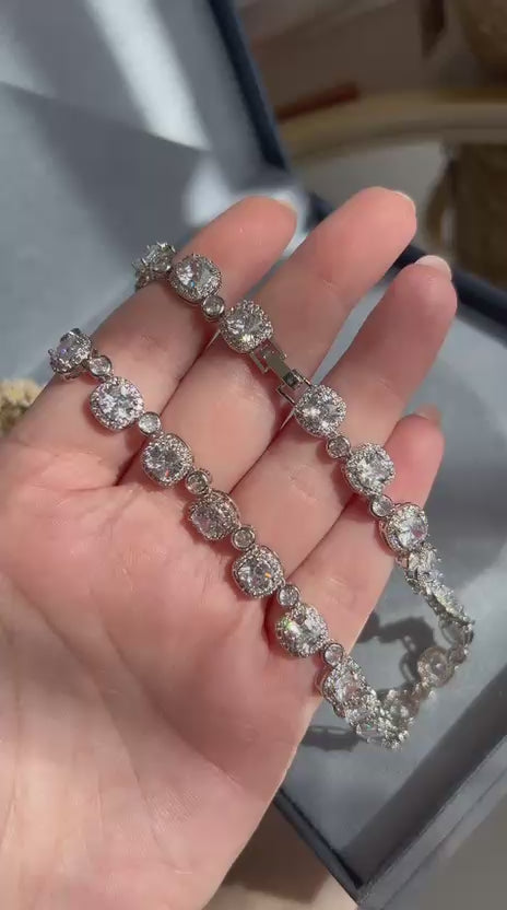 Colar Riviera Pedras Quadradas Zirconia