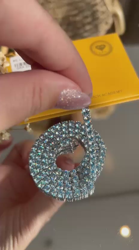 Colar Riviera Moissanite 4.0 mm 0,3CT Sea Blue 43cm (30 pontos)