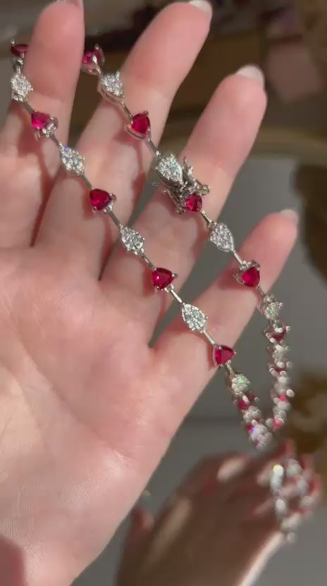 Colar Riviera Pedra Triangular Rubelita