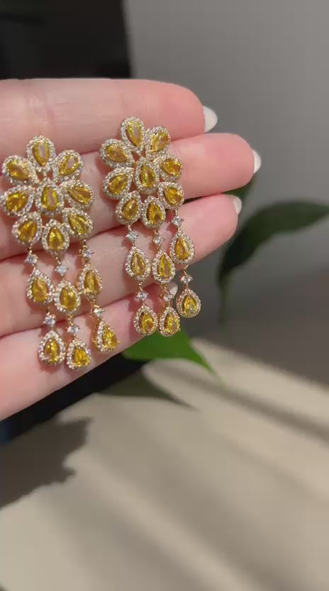 Brinco Elisa Verde Esmeralda Dourado