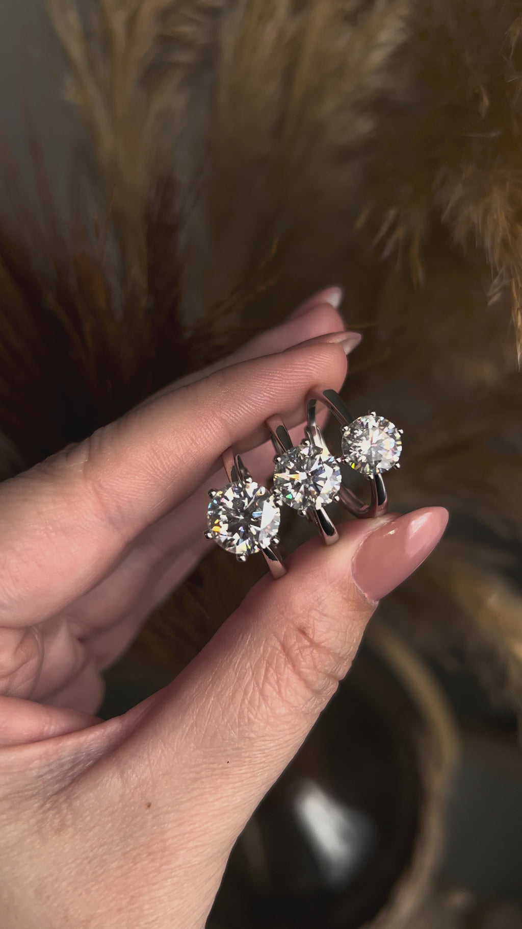Anel Solitário Moissanite 9mm Ajustável