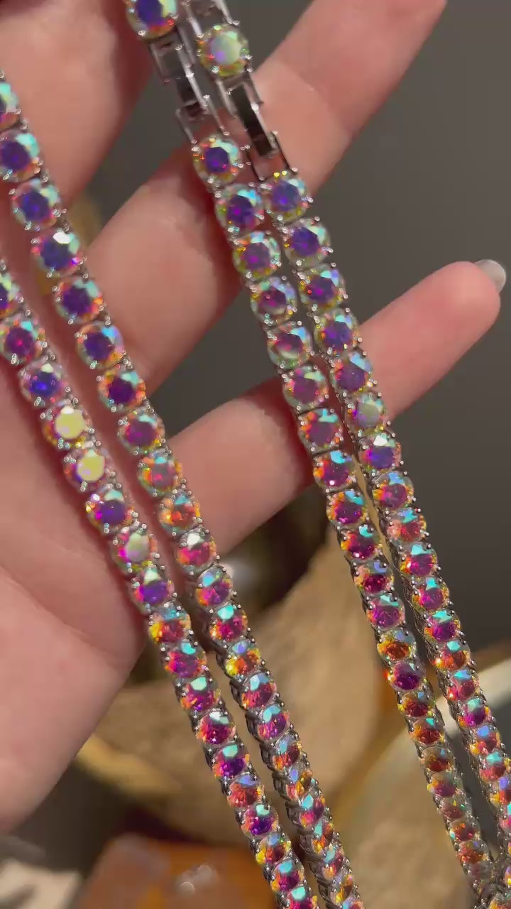 Colar Riviera 6mm AB FurtaCor Holografica