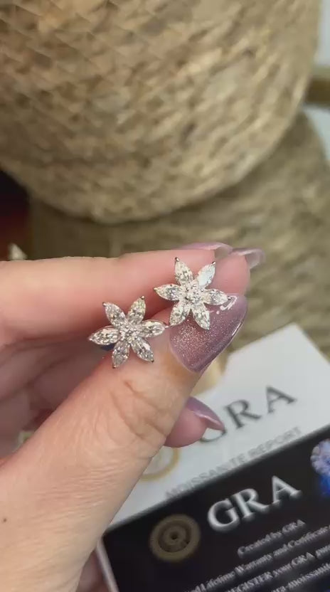 Brinco Marquise Cut 3.74ct Moissanite