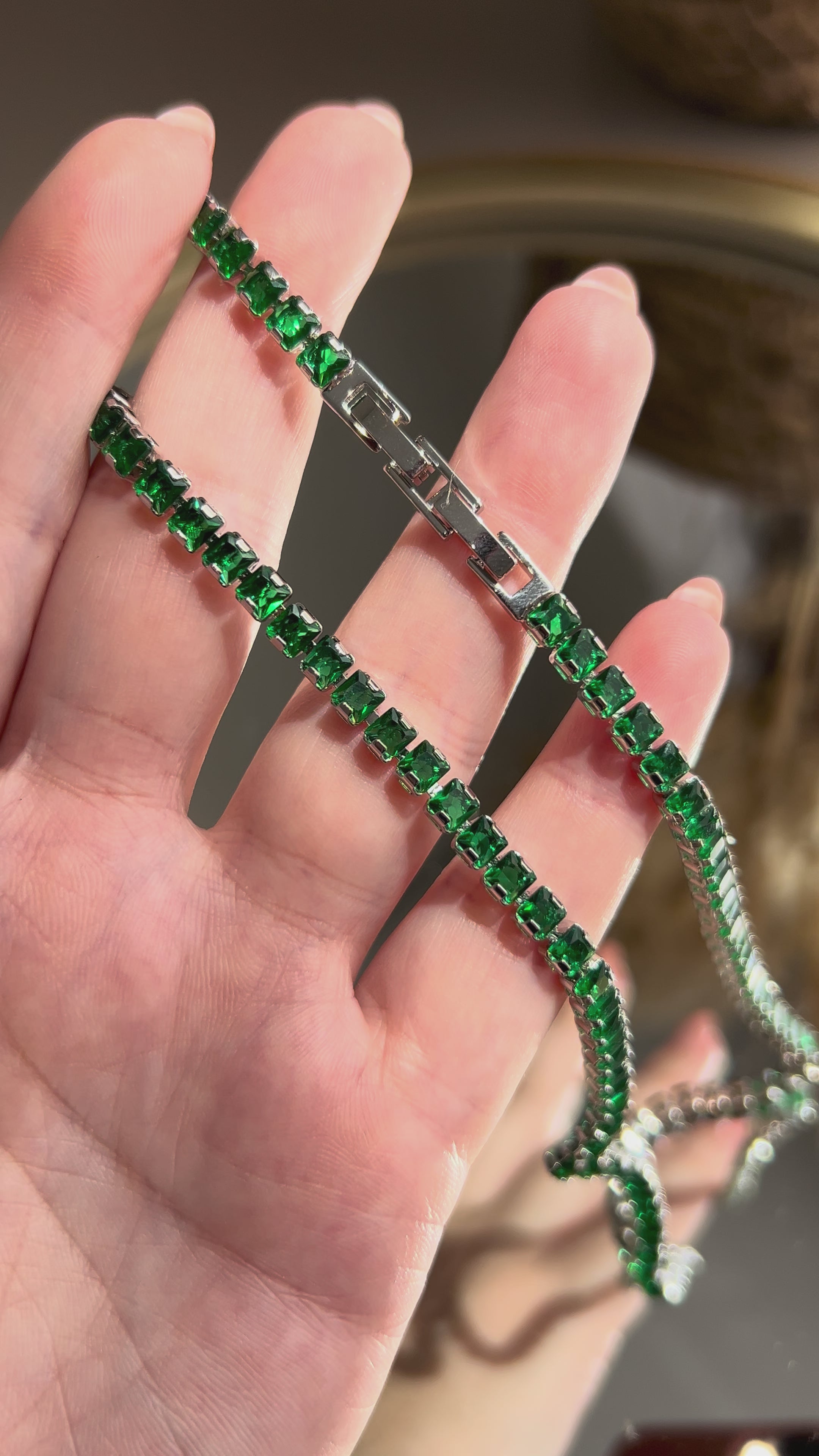 Colar Riviera Square Verde Esmeralda