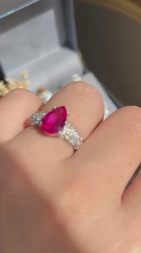 Pulseira Gota Safira Rosa