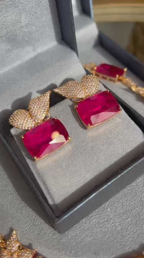 Conjunto Butterfly Pink e Turmalina