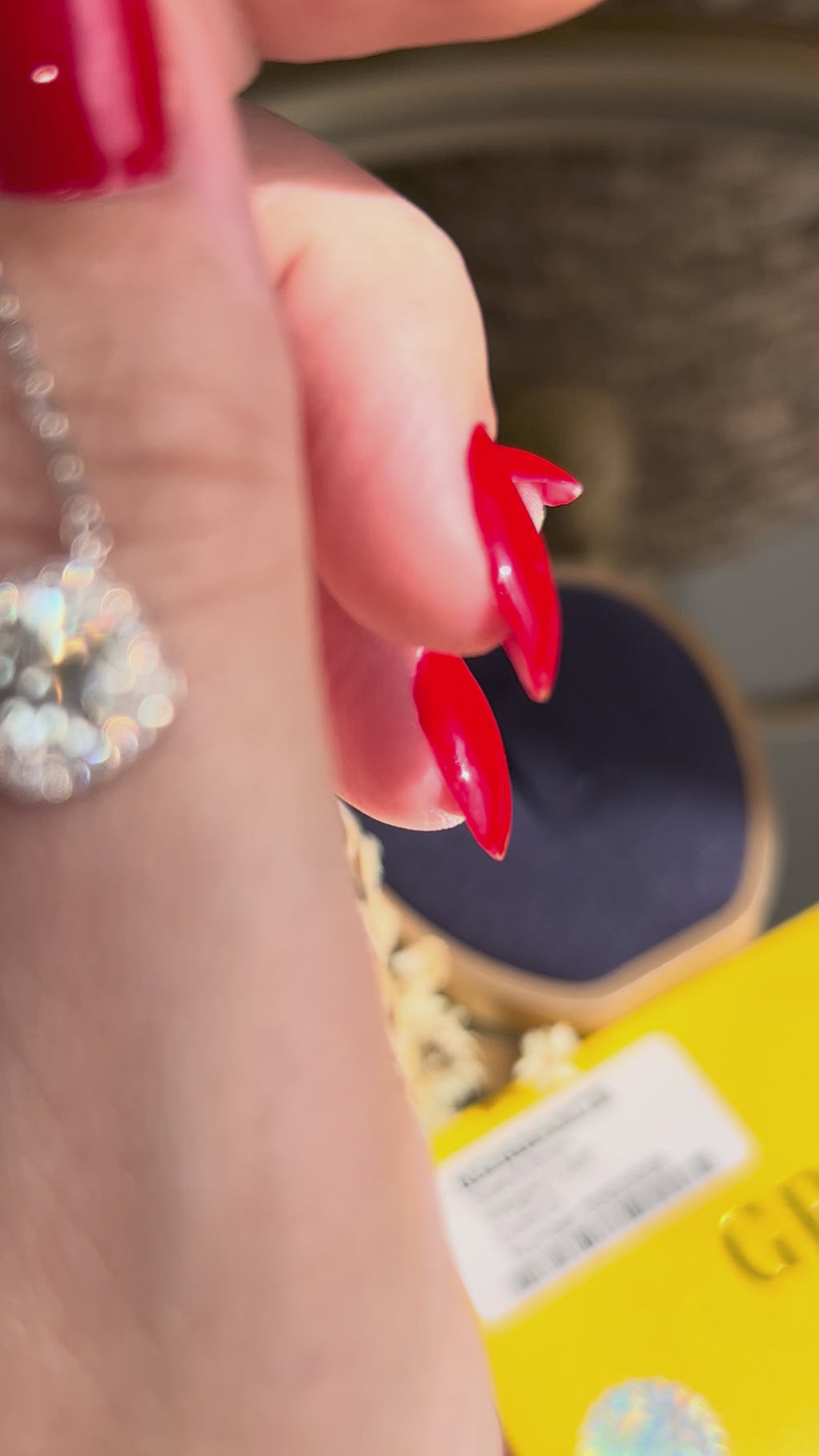 Colar Square Solitário Ciano 6,5mm 1.0ct