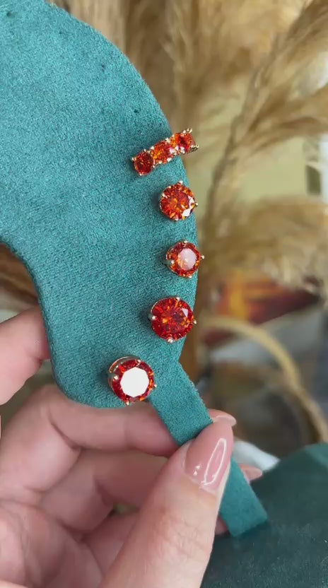 Kit Duo de Brincos + Piercing Fake Aperol/Tangerina