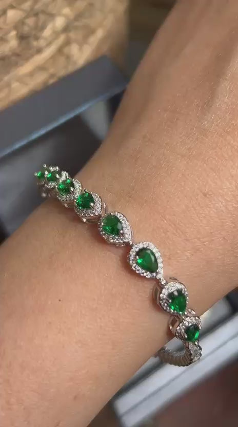 Pulseira Gota Verde Esmeralda