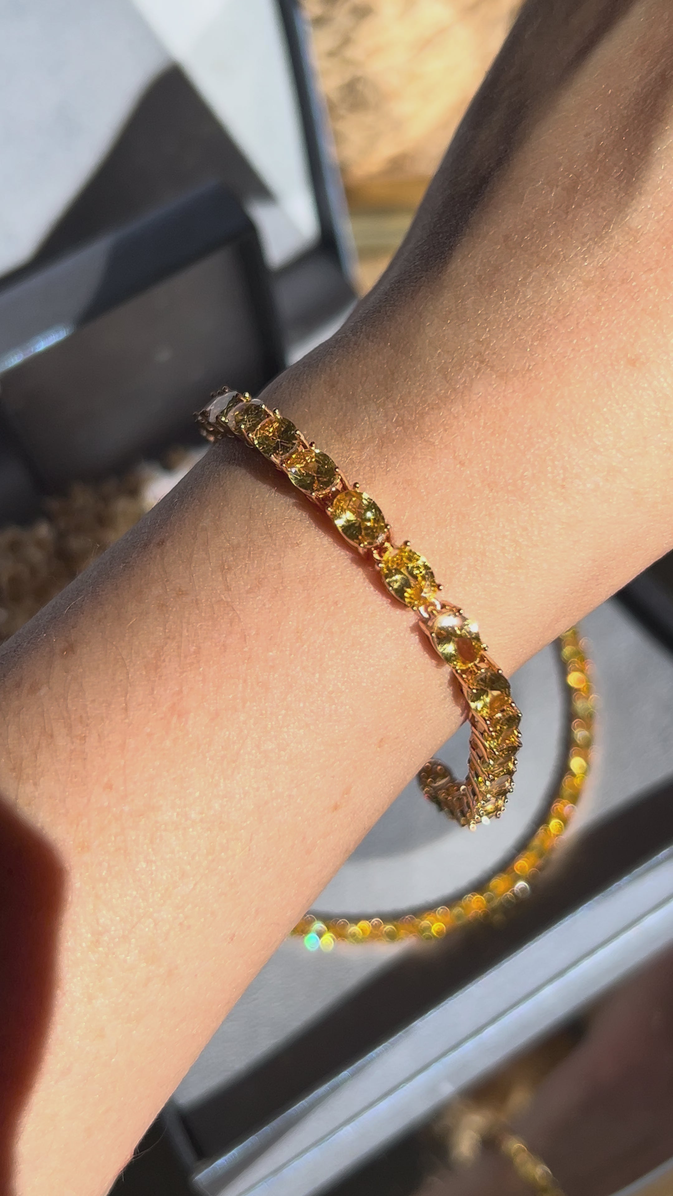 Conjunto Brinco e Colar Amarelo/Fancy Yellow Dourado