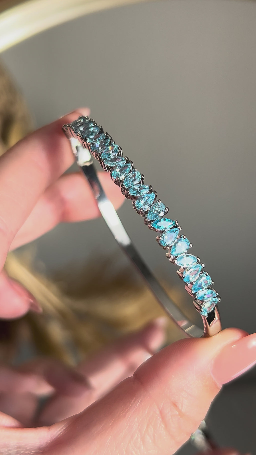 Bracelete Vivi Gotas Água Marinha
