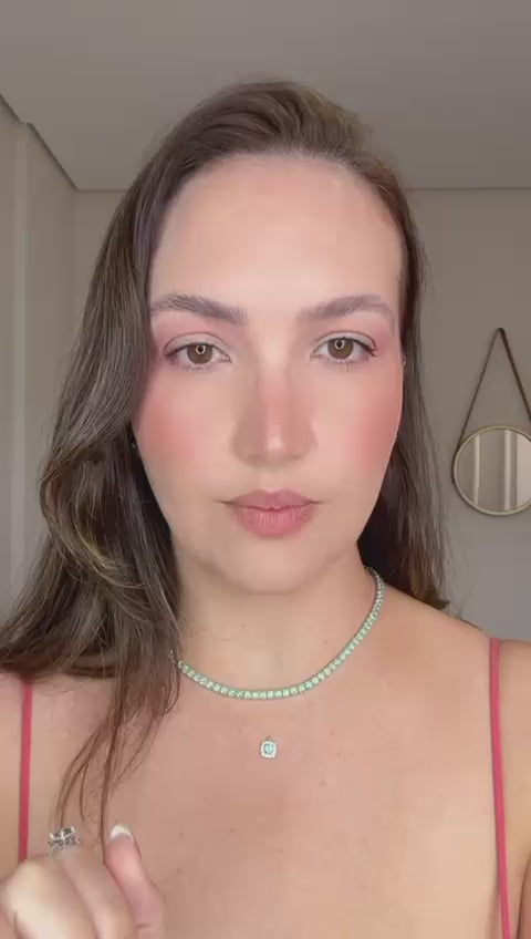 Brinco Solitário Moissanite Bluish Green 6mm 0,8ct