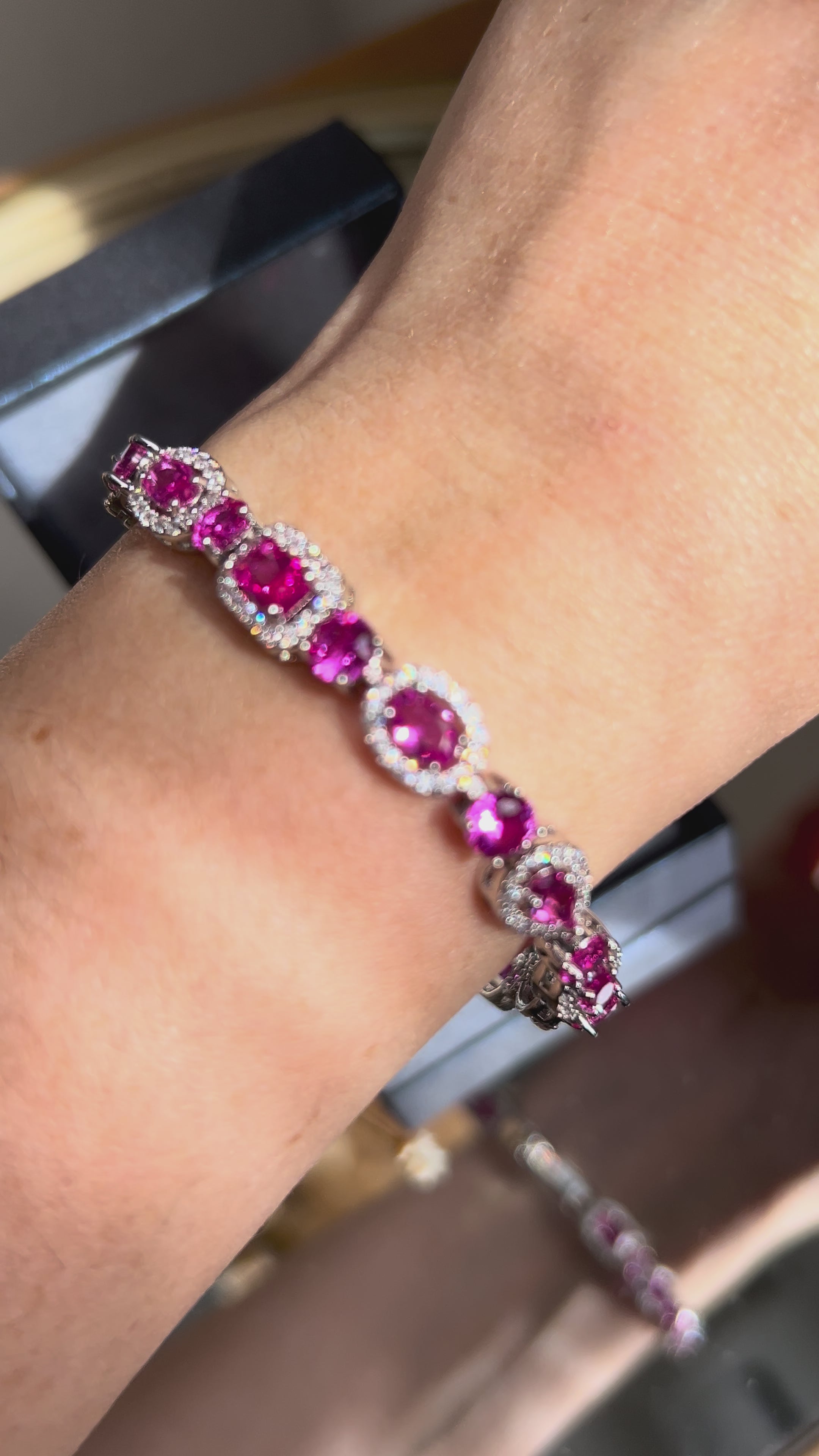 Pulseira Riviera Nina Safira Rosa/Pink