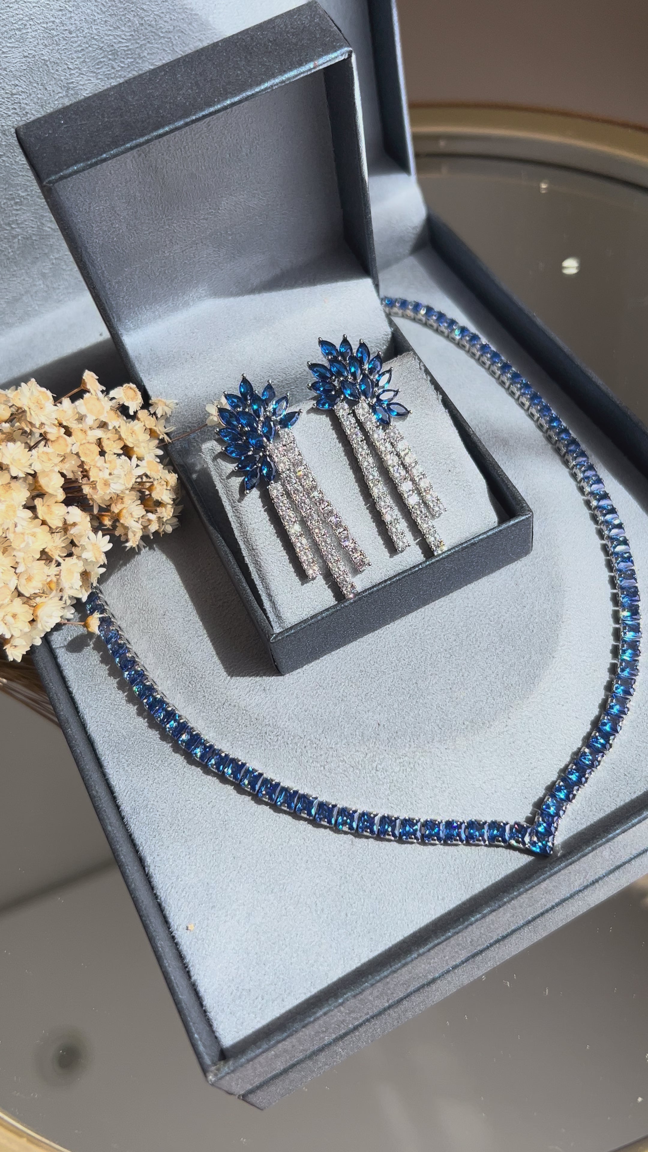 Colar Riviera Square Azul Safira