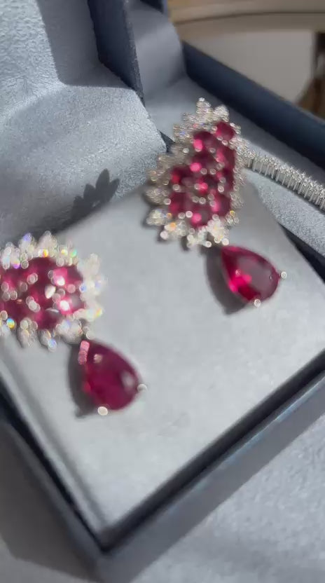 Brinco EarCuff Gota Luxo Rubi