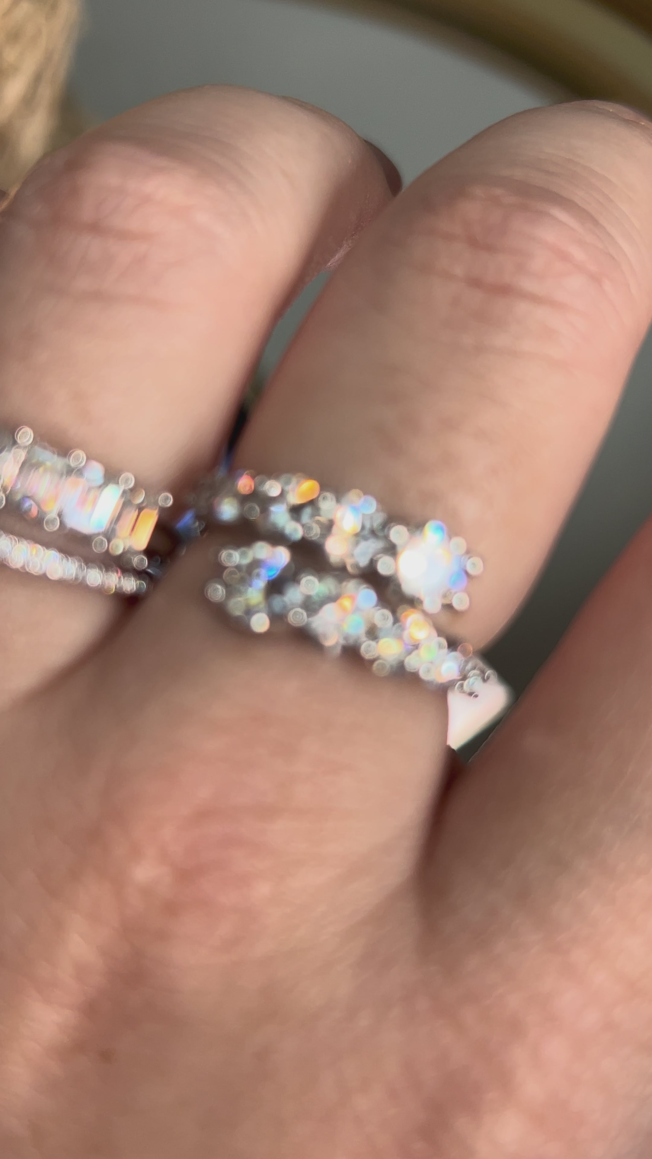 Anel Double Diamond Moissanite Ajustável