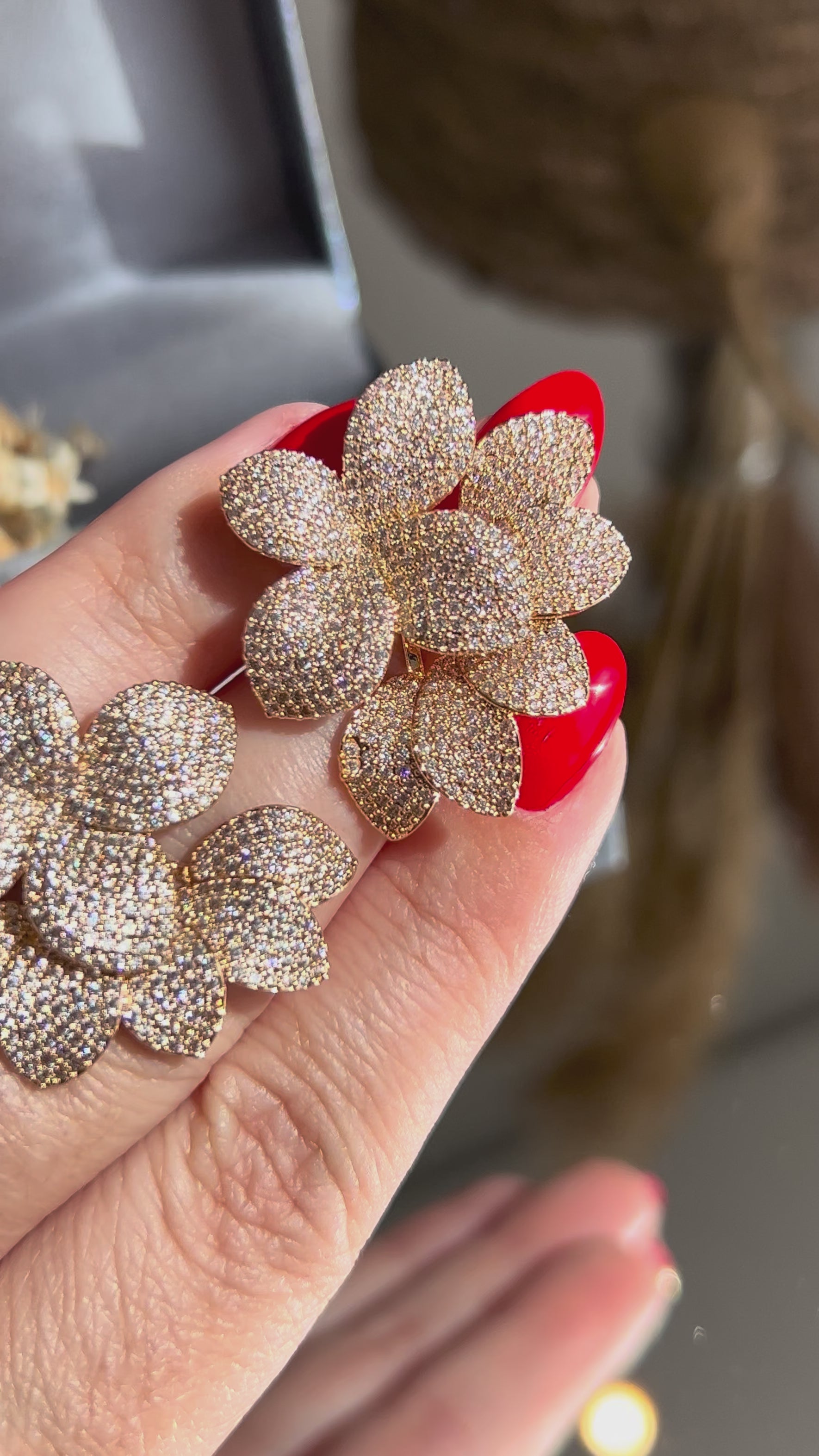 Conjunto Brinco 2 em 1 e Anel Lírio