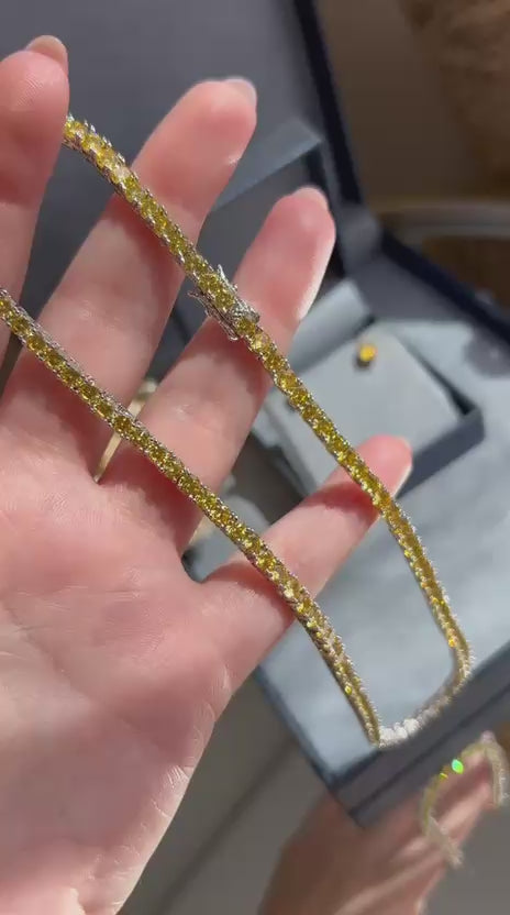 Conjunto Brinco e Colar Riviera Fancy Yellow