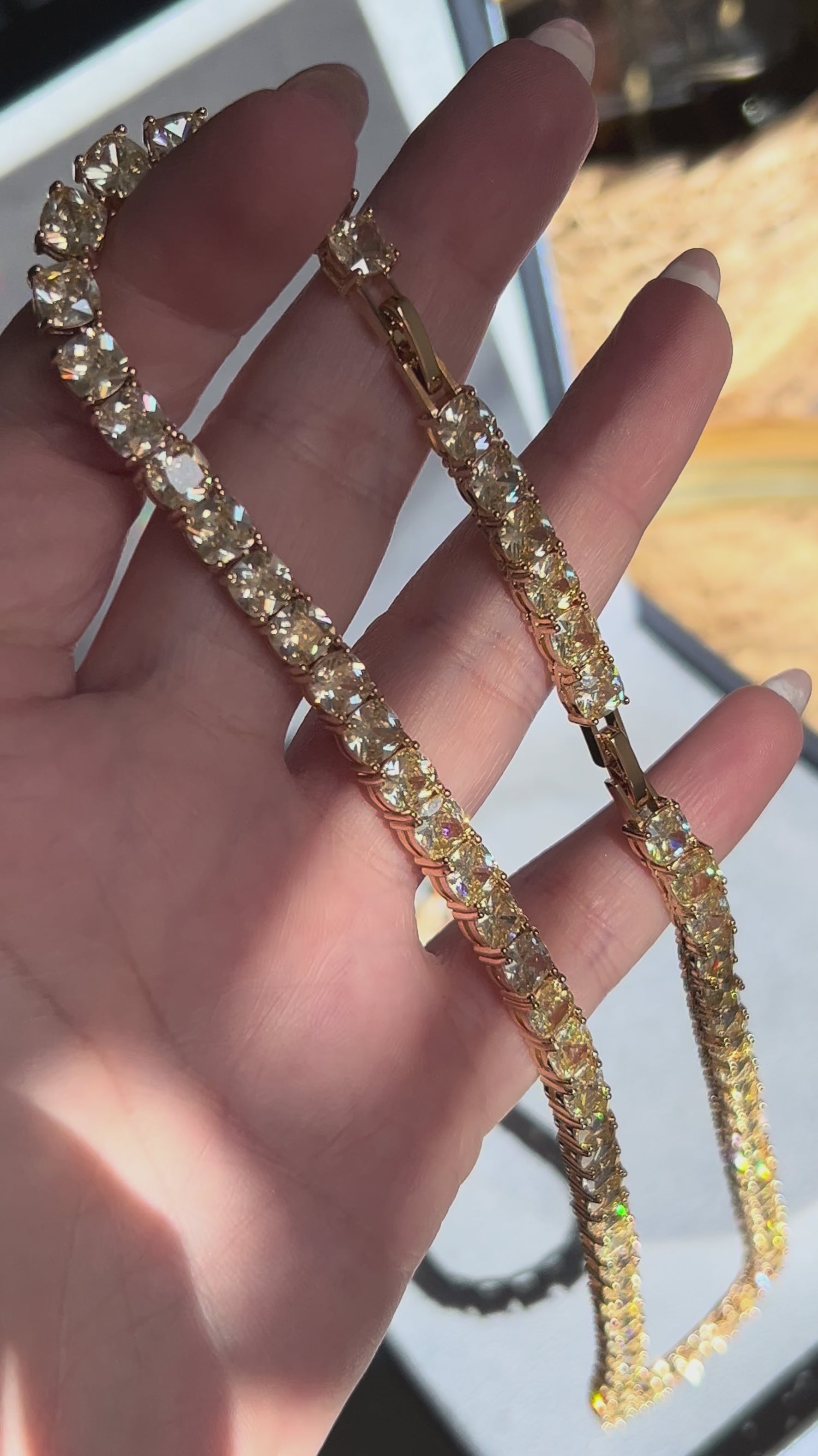 Colar Riviera 6mm Fancy Yellow Dourada