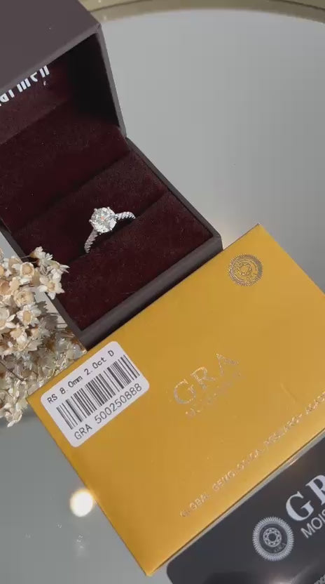 Anel Solitário 8mm 2ct